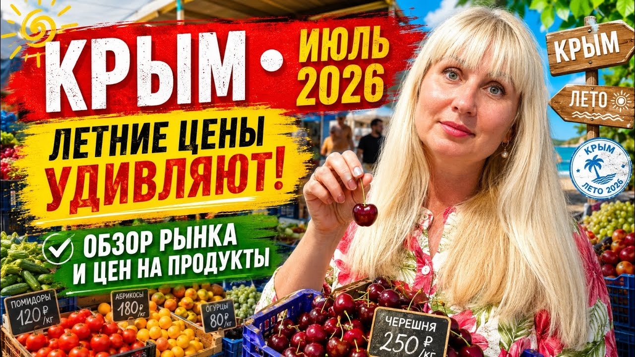 1.07.26 Рынок в Крыму. ЦЕНЫ удивляют. Толпы людей. Что происходит с продуктами. Черноморское смотреть онлайн