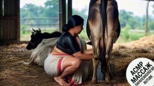 Девушка доит корову —  фермерский процесс | Аутентичная деревенская жизнь