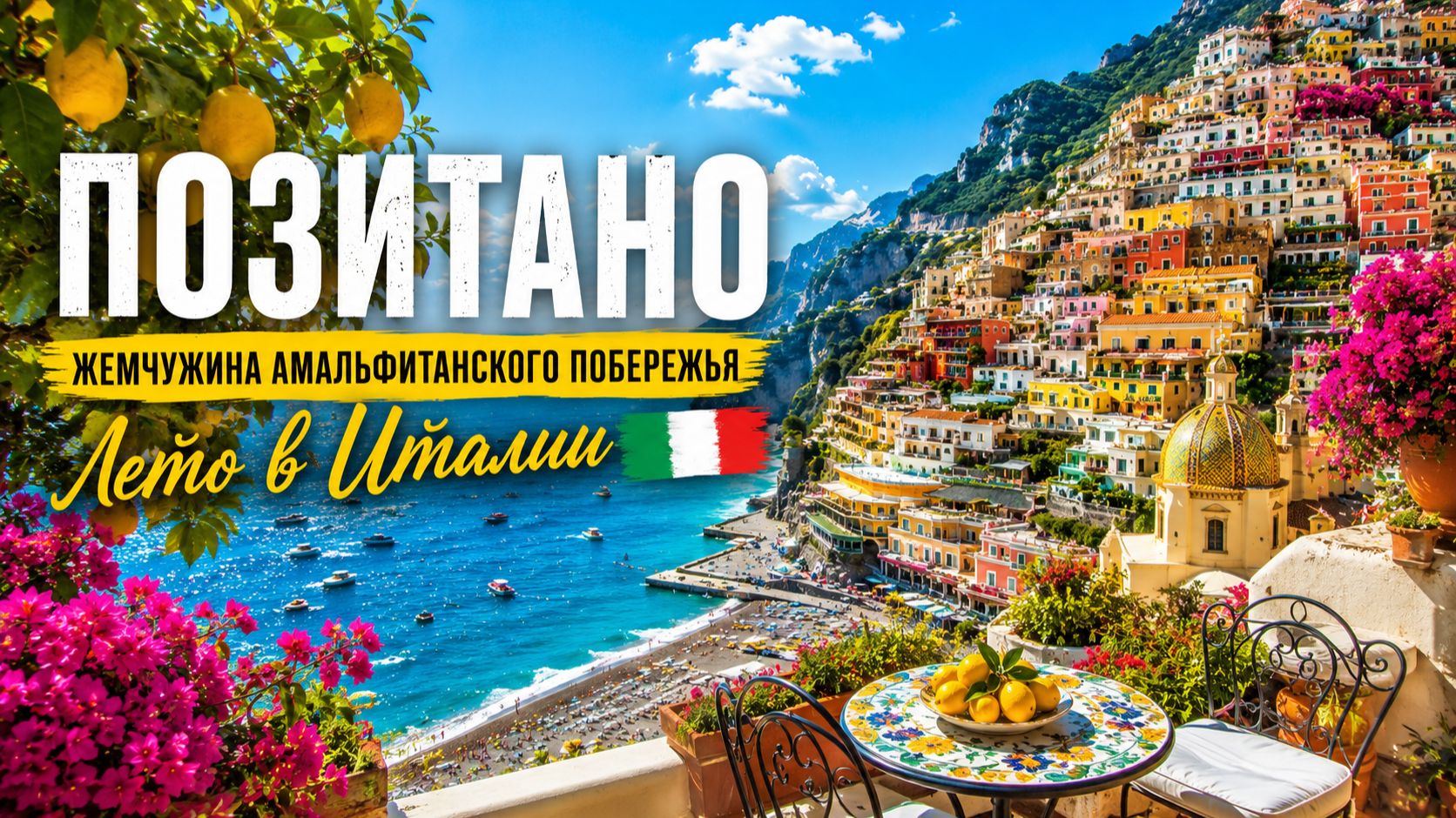 🇮🇹  Лето в Позитано, Италия — жемчужина Амальфитанского побережья! 💖