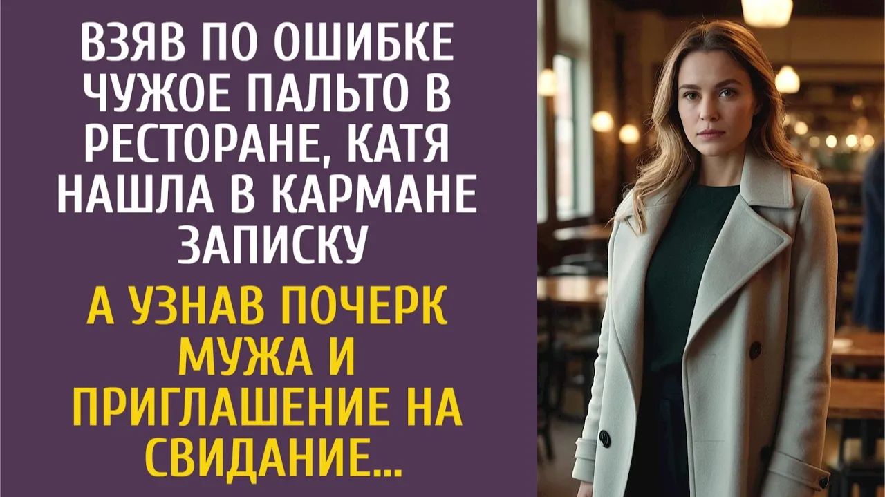 Истории из жизни Взяв по ошибке чужое пальто в ресторане, Катя нашла в кармане записку…