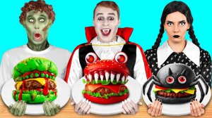 Кулинарный Челлендж# Уэнсдей vs Вампир vs Зомби # Смешные Моменты от Fun Teen