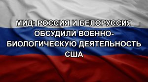 МИД: Россия и Белоруссия обсудили военно-биологическую деятельность США