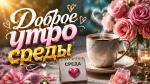 Доброе утро среды – открытка с пожеланиями на середину недели