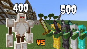 400 Carminite golem vs 500 Zombie  in Minecraft