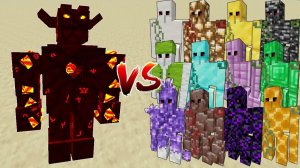 Underworld Guardian vs All Golems Minecraft Battles mod