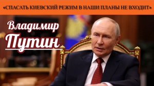 Владимир Путин: «Спасать киевский режим в наши планы не входит»