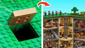 100 дней на СЕКРЕТНОЙ БАЗЕ ВЫЖИВАНИЯ LEGO | Анимация для Майнкрафта | Lego Stop Motion