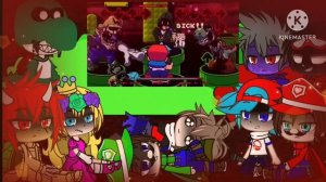 Super Mario Bros y FNF reaccionan a Mario Madness V2parte 1video_con_sorpresasGacha Club fnf