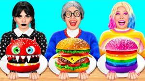 Кулинарный Челлендж_ Уэнсдей Против Бабушки _ Съедобная Битва от BaRaDa Challenge