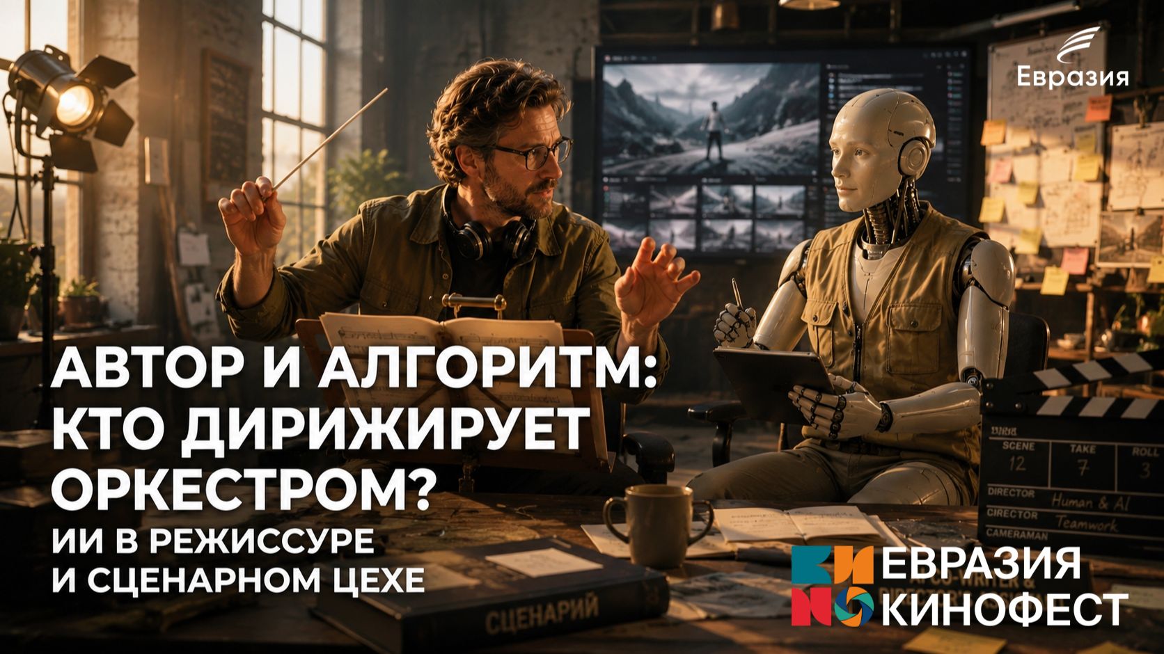 «Автор и алгоритм: кто дирижирует оркестром? ИИ в режиссуре и сценарном цехе».  «Евразия-Кинофест»