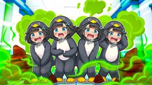 ГУГУ ГАГА ПИНГВИН ПОБЕГ НЕ ОБКАКАЙСЯ РОБЛОКС ОББИ #РОБЛОКС 😱🐧
