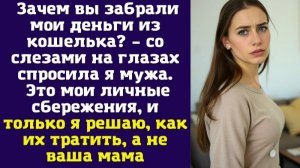 Зачем вы забрали мои деньги из кошелька – со слезами на глазах спросила я мужа