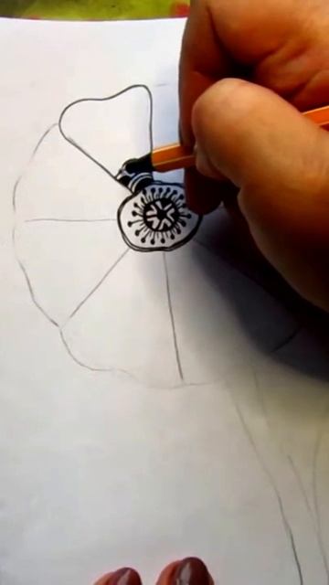 рисовать зендудлинг. цветок зендудлинг