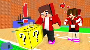 Джей Джей и Майки в челлендже Roblox «Выбей счастливый блок»