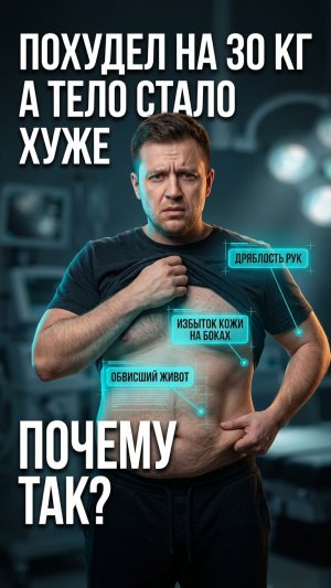 Похудел на 30 кг, а кожа обвисла. Почему спорт не поможет и что делает хирург