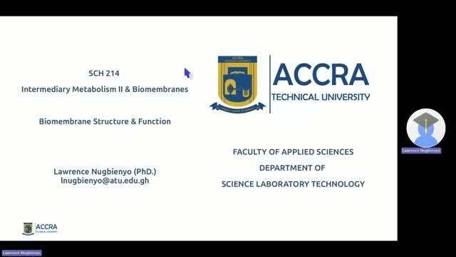 SCH 214 Intermediary Metabolism II & Biomembranes - Sructure & Function of Biomembranes I смотреть онлайн