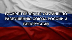 Раскрыты планы Украины по разрушению союза России и Белоруссии