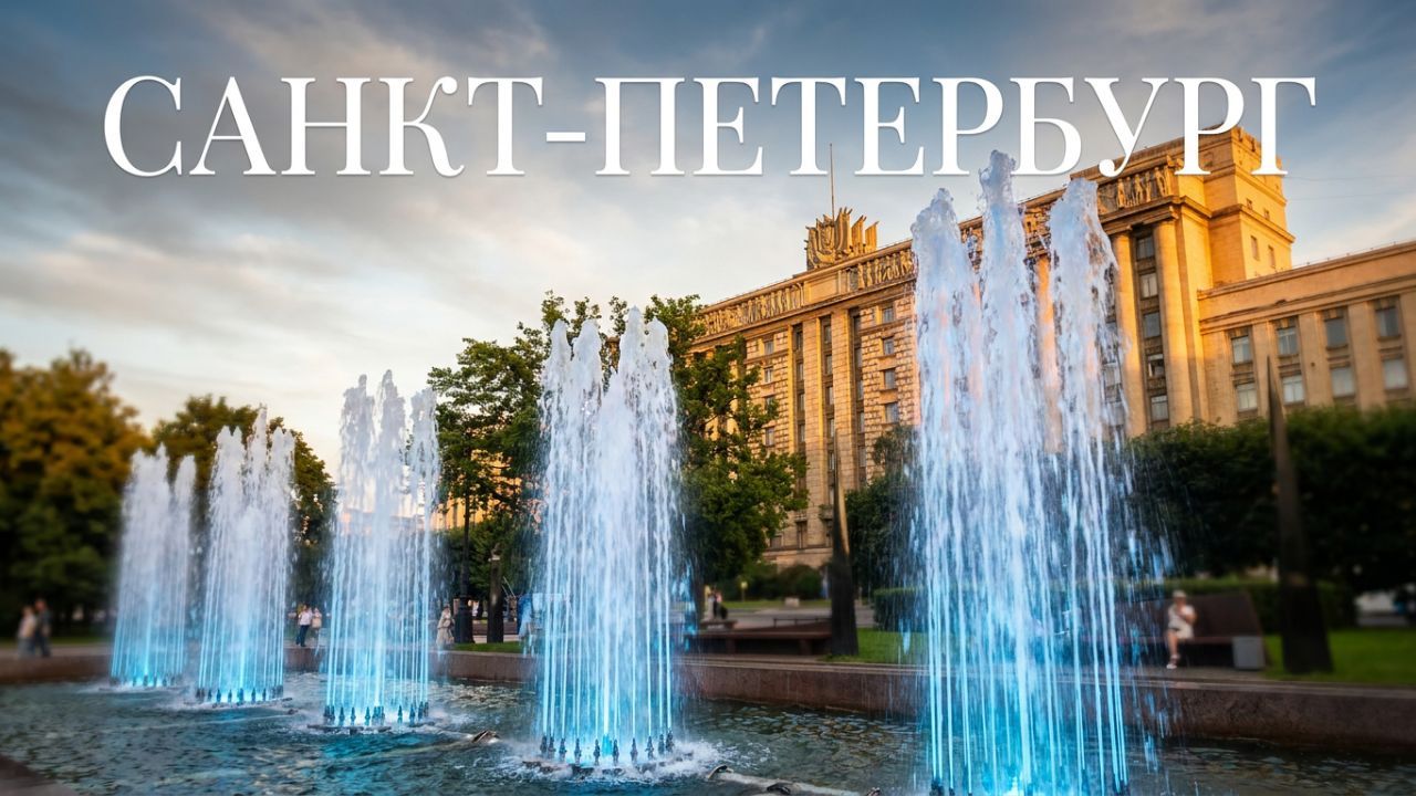 Прогулка по Питеру 💦 Поющие фонтаны Санкт-Петербурга | Московская площадь смотреть онлайн