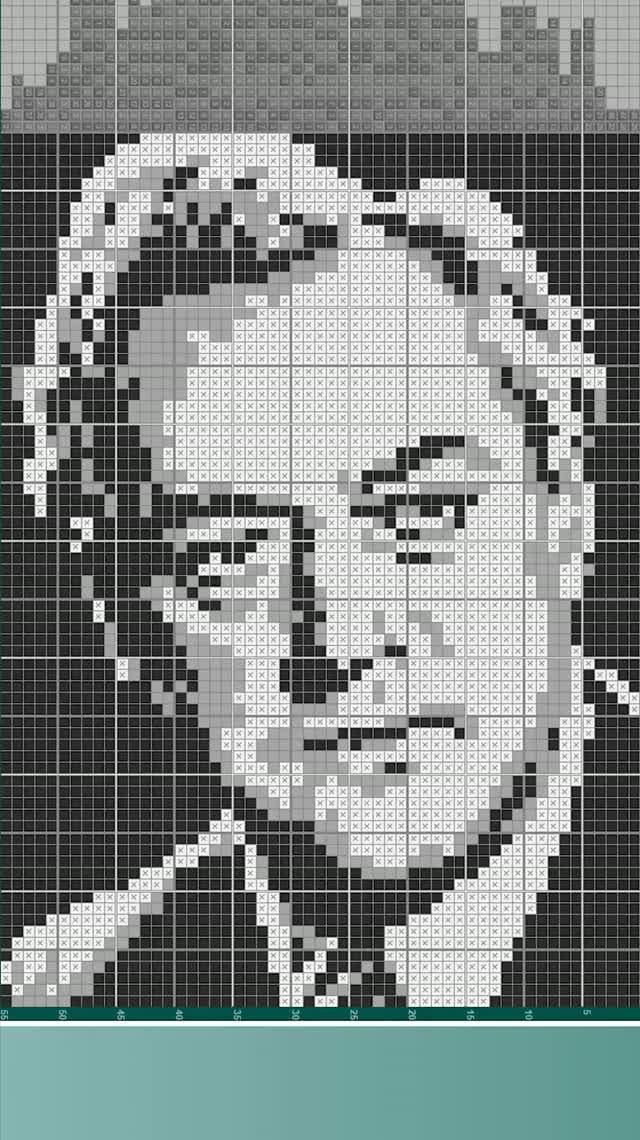 Владислав Стржельчик - (Vladislav Strzhelchik) [★★★] 75х55 чёрно-серый японский кроссворд #pixelart