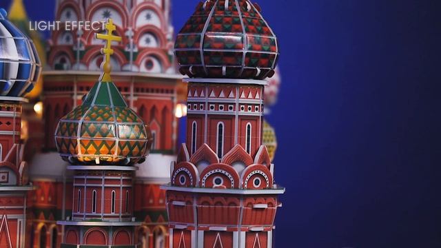 L519h_CUBIC FUN_3D пазл Храм Василия Блаженного с LED-подсветкой, 224 детали смотреть онлайн