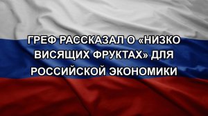 Греф рассказал о «низко висящих фруктах» для российской экономики