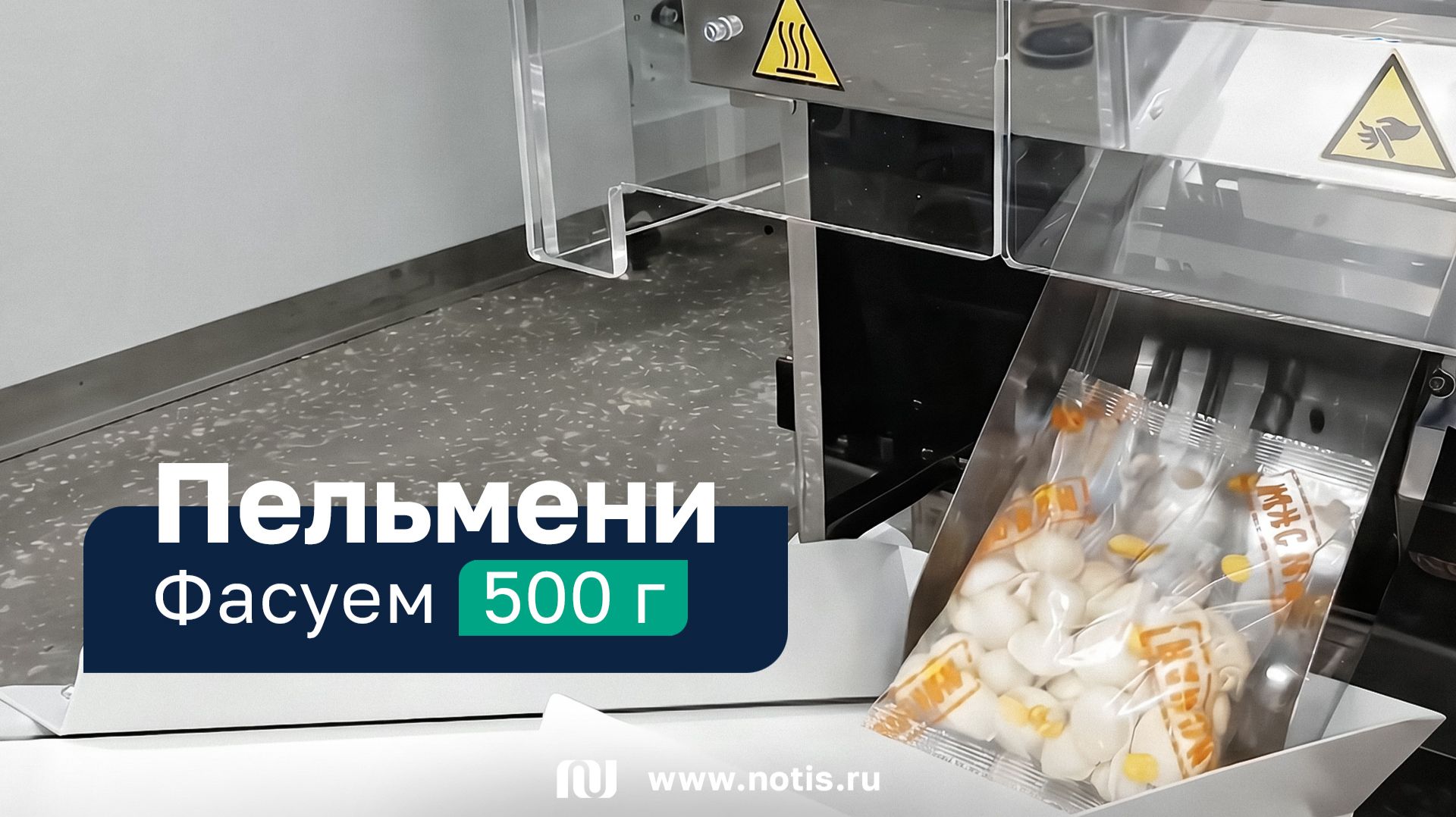 Бюджетный автомат для фасовки замороженных пельменей 500 г | 13 пакетов в минуту