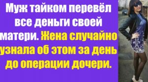Истории из жизни | Аудио рассказы | Муж тайком перевёл все деньги своей матери.  | Жизненные истории