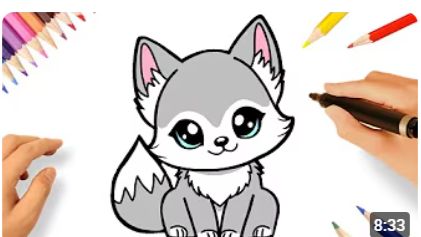 КАК НАРИСОВАТЬ МАЛЕНЬКОГО СЕРОГО ВОЛКА 🐺 смотреть онлайн