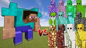 Monstrosteve vs All Golems Minecraft Battles Mod