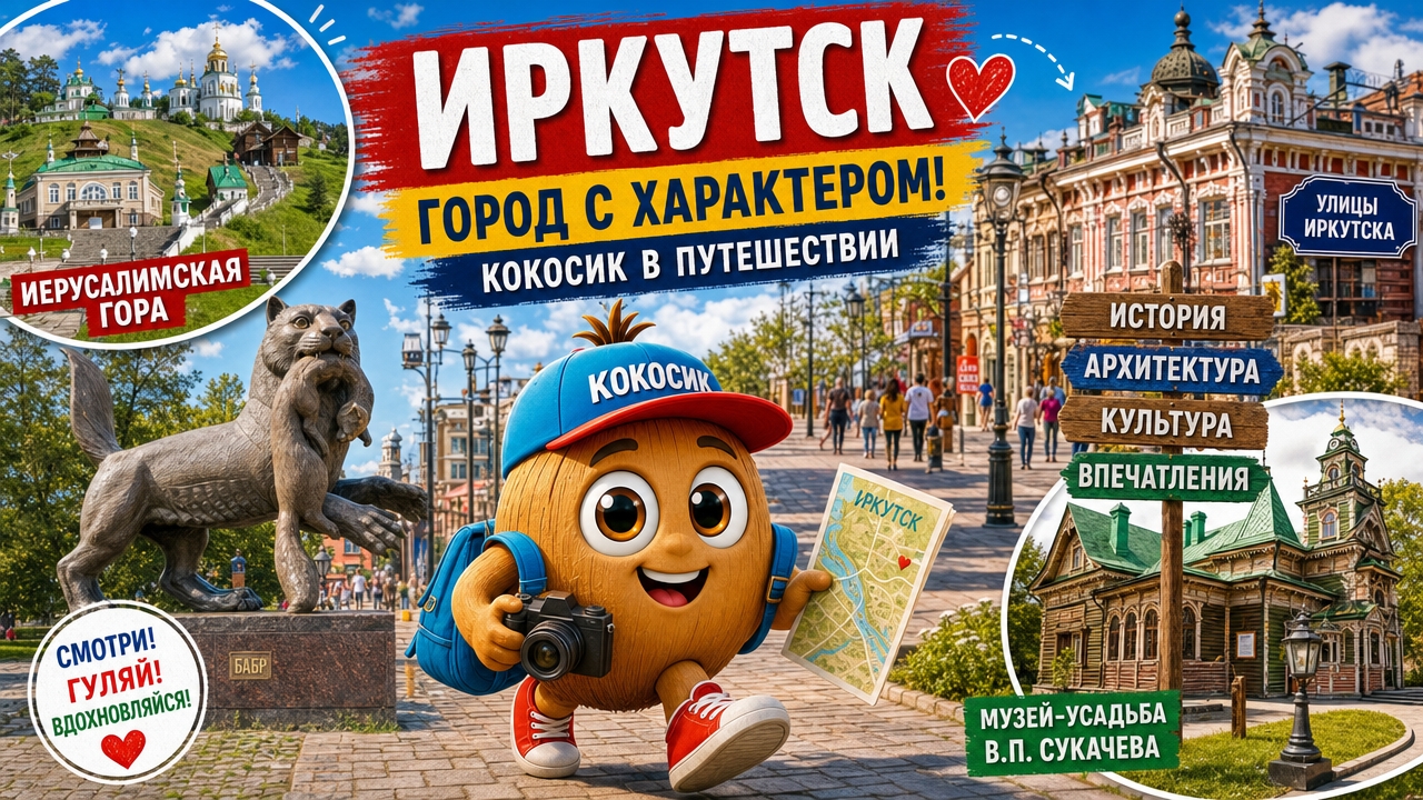 Кокосик гуляет по городу Иркутск