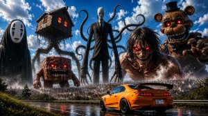 СУПРА ПРОТИВ 15 ГИГАНТСКИХ МОНСТРОВ! #22 ЭРЕН ЙЕГЕР БЕЗЛИКИЙ ФРЕДДИ ФНАФ BЕAMNG DRIVE 🚗😱