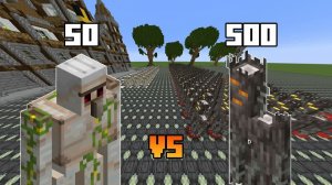 50 Iron Golems vs 500 Creakings in Minecraft