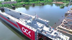 Прошла торжественная церемония спуска на воду малого ракетного корабля «Шторм».