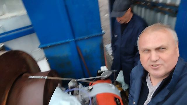 Барабанная сушилка агрегат ДС-185 во время запуска в работу