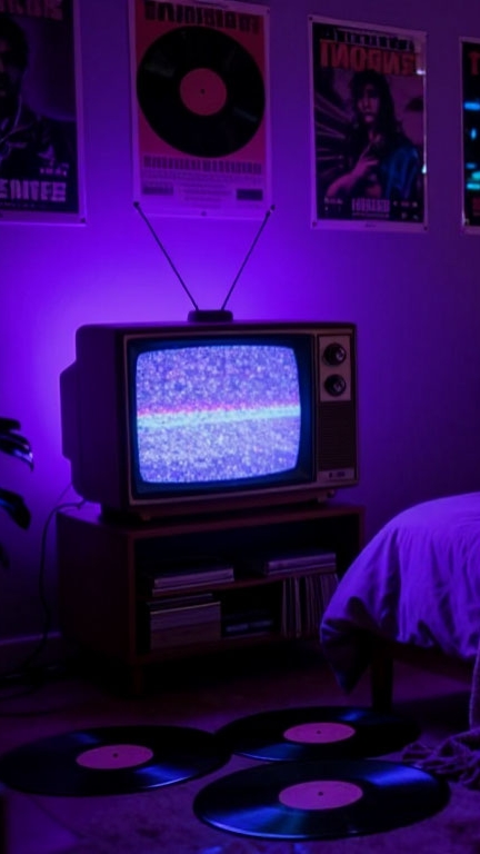 Фиолетовый уют. Ностальгический телевизор. Lo- Fi