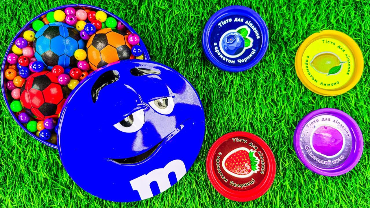 2 Минуты наслаждения с коробкой M&M's, космических шариков, волшебными футбольными мячами ASMR