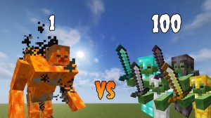 Lava Mutant Zombie vs 100 Zombie in Minecraft