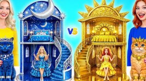 Строим Удивительный Кукольный Домик День vs Ночь Челлендж |Крутые Творческие Лайфхаки