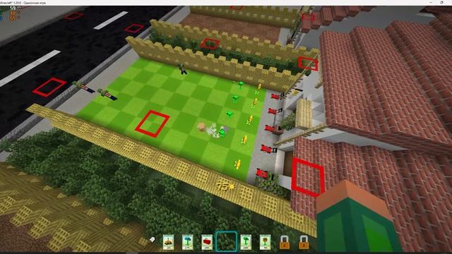 Растения против зомби в майнкрафте!
