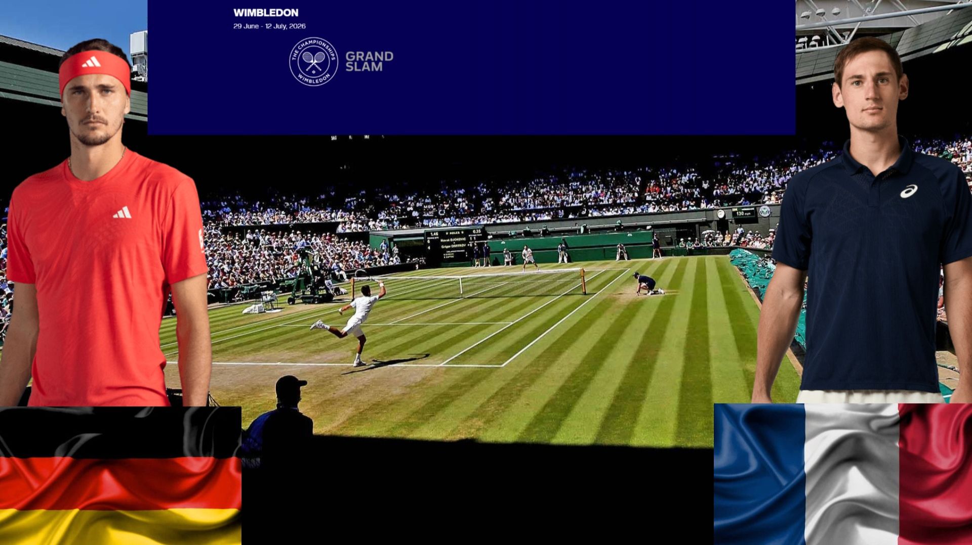 2/07 ⏰17:00 (2) 🇩🇪Александр Зверев - 🇨🇵Валентин Ройер/🏆Grand Slam 🇬🇧Уимблдон.2-й круг смотреть онлайн