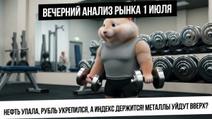 Вечерний анализ рынка 1 июля. Нефть упала, рубль укрепился, а индекс держится! Рост металлов! Газ!