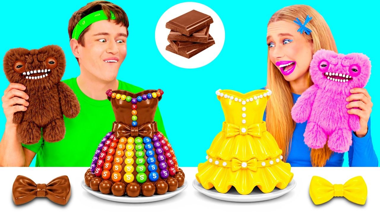 Челлендж. Шоколадная Еда vs Настоящая еда # Удивительные Лайфхаки и Хитрости от BaRaDa Challenge смотреть онлайн