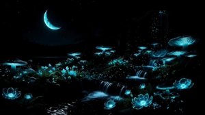 Fall Asleep Fast 🌙Moonlit Bloom, Waterfall  Sounds, Relaxation Ambience & Calm Mind - Midnight Cyan