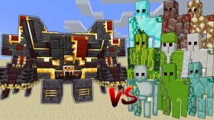 Netherite Monstrosity vs All Golems Minecraft Battles Mod