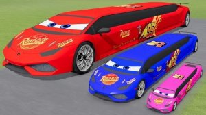 Длинные Lamborghini Маккуин и поезд Томас: большие и маленькие, разные цвета | BeamNG.drive