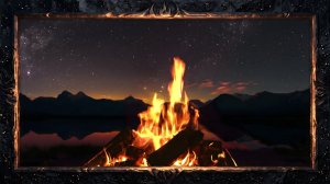 Уютный костёр. 🔥 Яркое пламя, звёзды и спокойная ночная атмосфера.