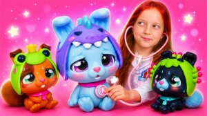 Игрушки от «Гулливер» ХрумХрумЧики на медицинском осмотре, потому что кашляют. Игры для детей.