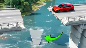 Автомобили против гигантской ямы-выпуклости BeamNG Drive