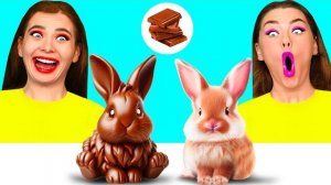 Челлендж. Шоколадная Еда vs Настоящая еда _ Фантастические Лайфхаки с Едой от BaRaDa Challenge