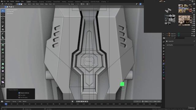 BLENDER Creating the Dune Ornithopter 44_Modeling section_Bottom parts part 8 смотреть онлайн